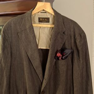 LORO Piana Mens cashmere plaid Grey unconstructed Blazer. S 58.